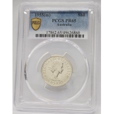 AUSTRALIA 1955 . ONE 1 SHILLING . PROOF . PCGS PR65
